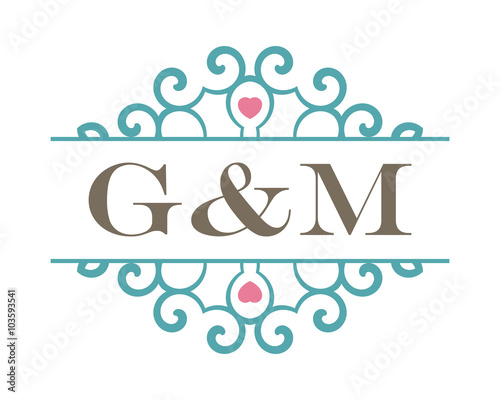 G&M initial ornament wedding logo
