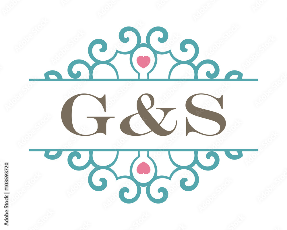 G&S initial ornament wedding logo G&S initial ornament wedding logo