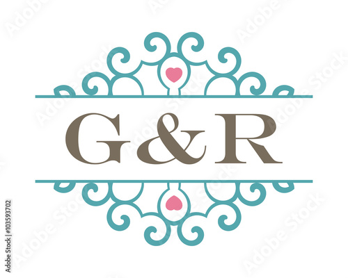 G&R initial ornament wedding logo