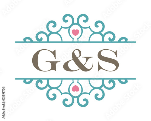 G&S initial ornament wedding logo