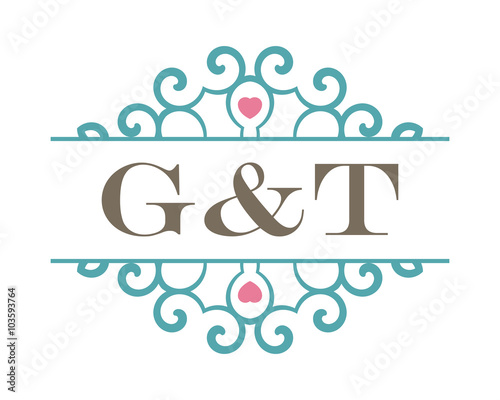 G&T initial ornament wedding logo