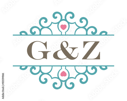 G&Z initial ornament wedding logo