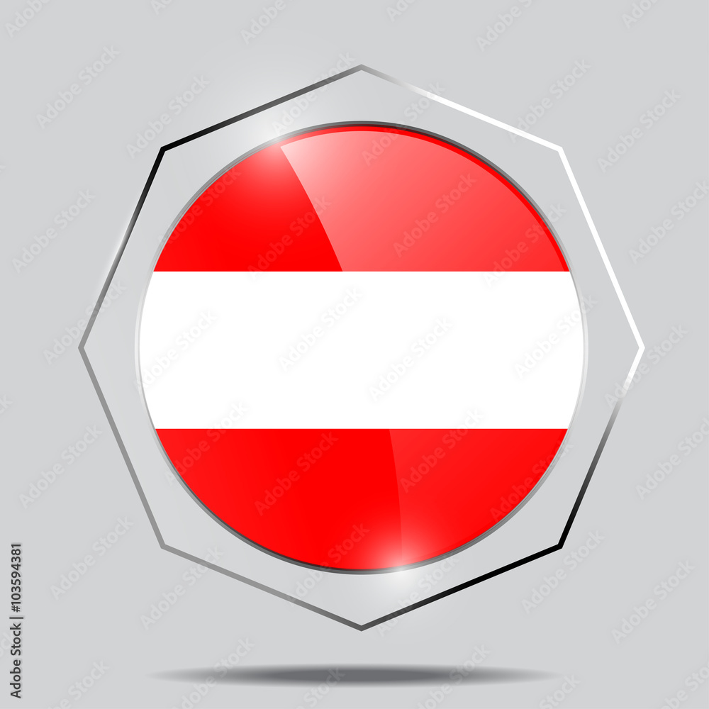 Obraz premium Button Flag of Austria