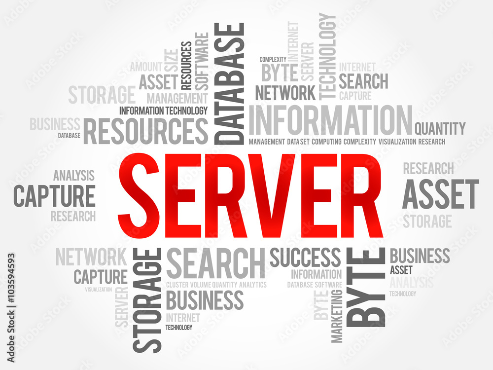 Server word cloud, business concept Server word cloud, business concept
