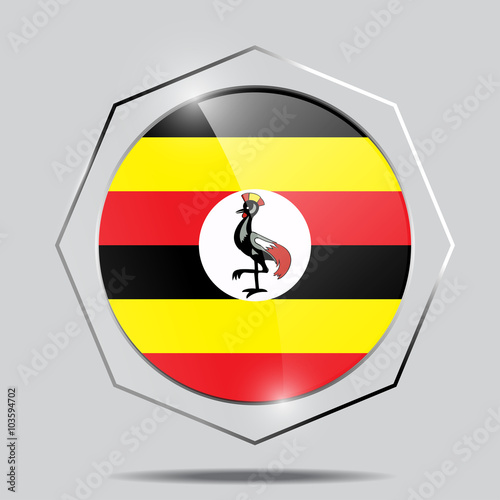 Button Flag of Uganda