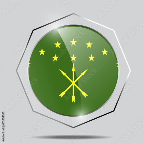 Button Flag of adygea