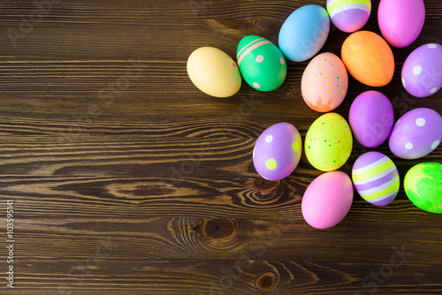 Wallpaper Mural Easter eggs on wooden background Torontodigital.ca