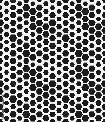 hexagon monochrome seamless geometrical pattern