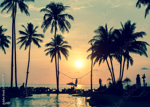 Magical sunset on the tropical coast in South-East Asia. © De Visu