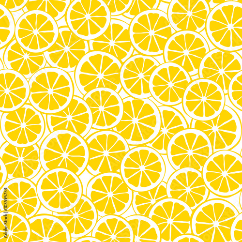 lemon slices seamless pattern