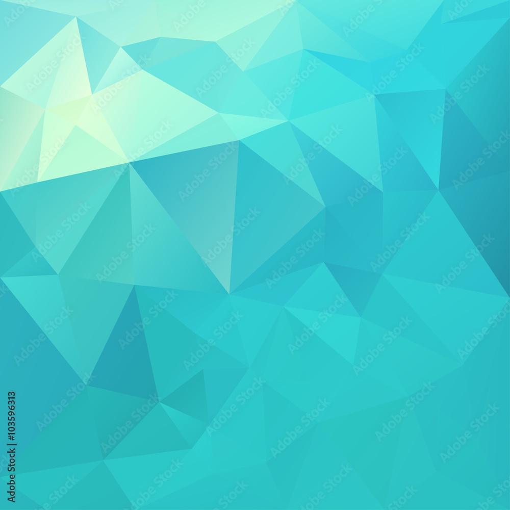 Polygonal mosaic abstract geometry background landckape in blue