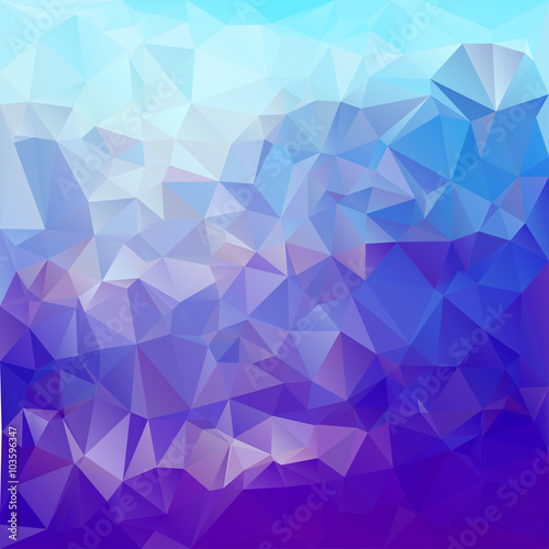 Polygonal mosaic abstract geometry background landscape in blue