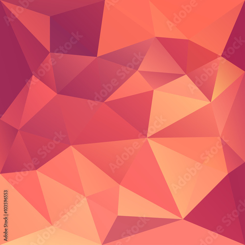 Polygonal mosaic abstract geometry background landscape in red 
