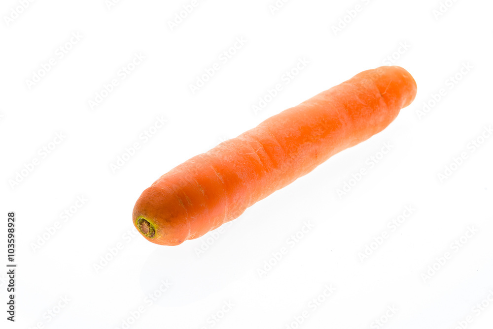 Organic big ripe fresh carrot isolated on white background. Organic big ripe fresh carrot isolated on white background.