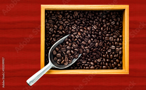 Coffee beans in printers box, include path for change background.