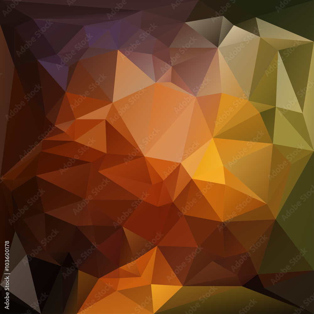 Obraz premium Polygonal mosaic background in red, orange and green colors.