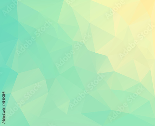 Polygonal mosaic background in yellow and green colors.