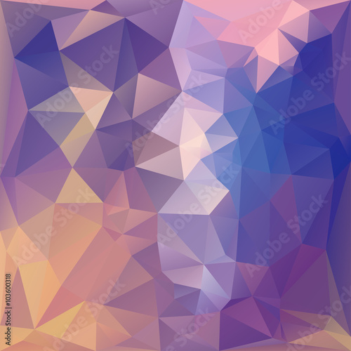 Polygonal mosaic background in blue and pink colors.