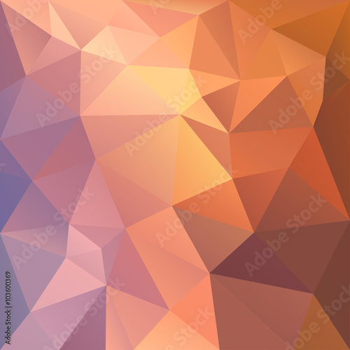 Polygonal mosaic background in magenta  red  orange and pink col