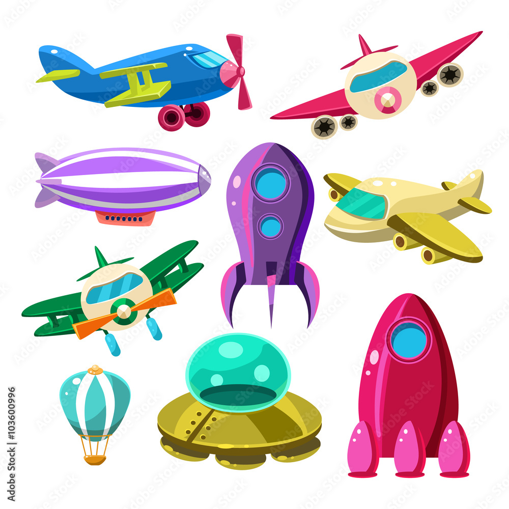 Aviation, Airplanes, Space Shuttles, Hot Air Balloons Set Aviation, Airplanes, Space Shuttles, Hot Air Balloons Set