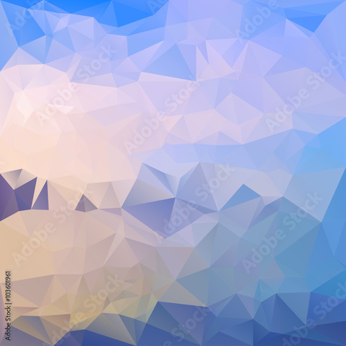 Polygonal mosaic background in blue, violet and pink colors. © ekaart