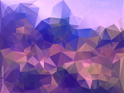 Polygonal mosaic background in blue, violet and pink colors.