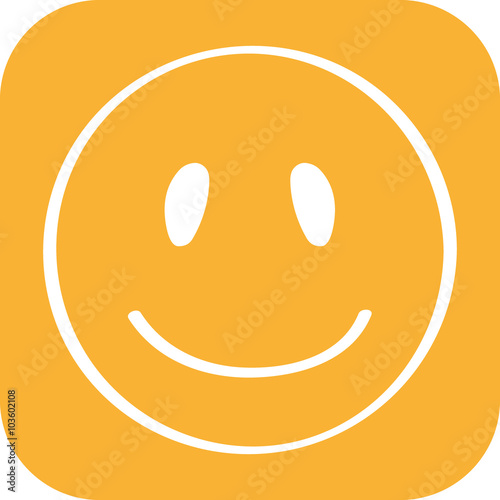 Handgezeichnetes Smiley-Icon mit orangenem Hintergrund