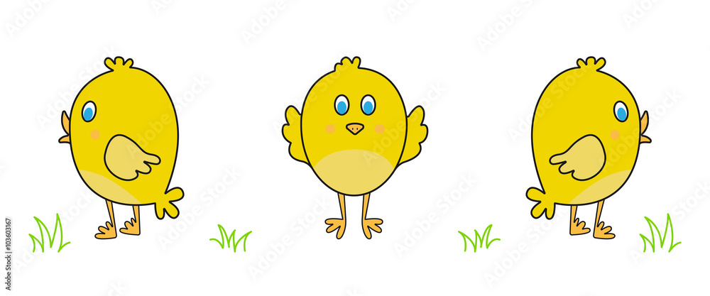 Fototapeta premium Osterkücken - Comic-Set