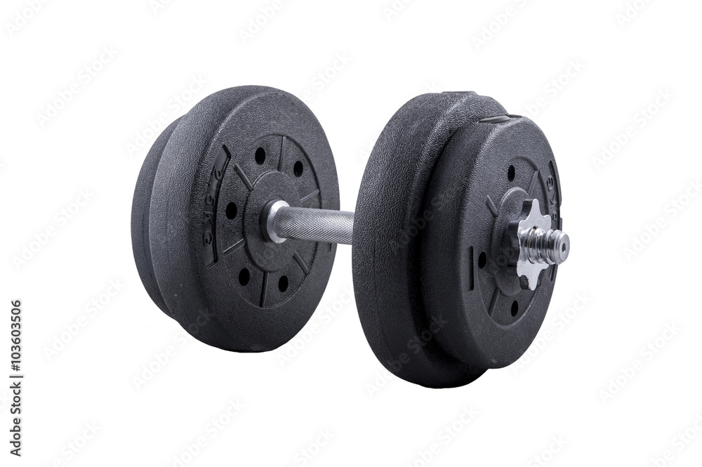 Fitness exercise equipment ,dumbbell weights on white background Fitness exercise equipment ,dumbbell weights on white background