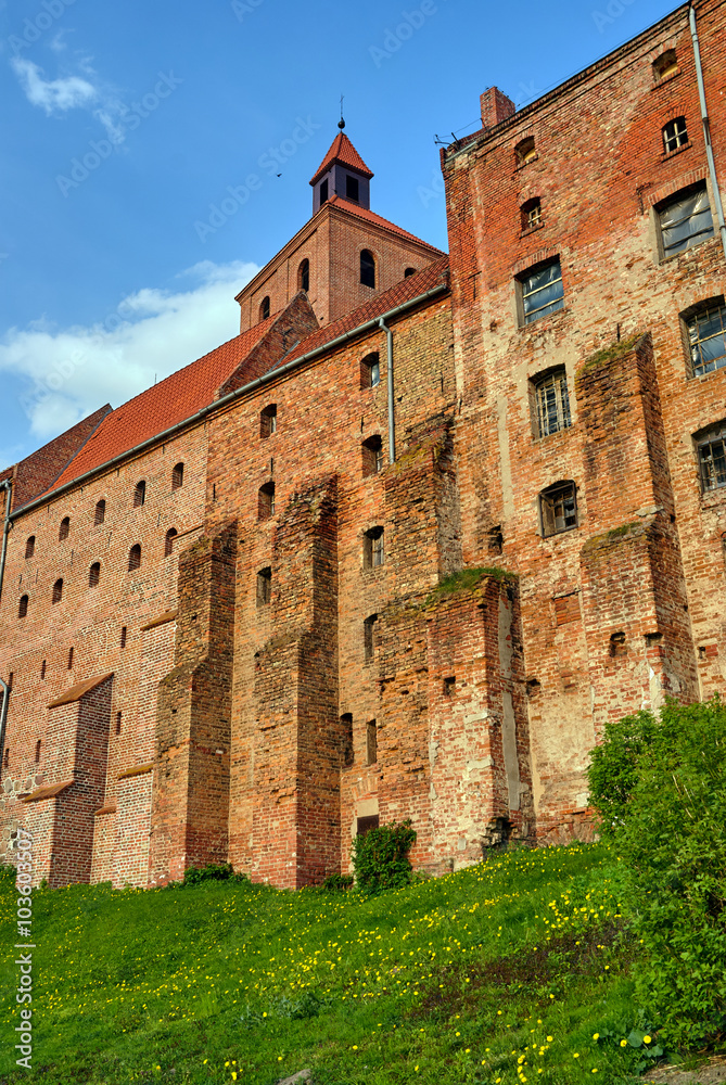 Gothic granary with brick in Grudziadz in Poland.