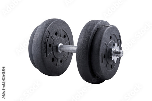 Fitness exercise equipment ,dumbbell weights on white background