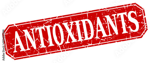 antioxidants red square vintage grunge isolated sign