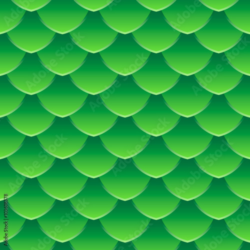 Green Dragon Scale Seamless Pattern