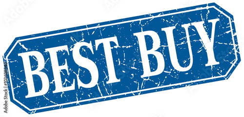 best buy blue square vintage grunge isolated sign