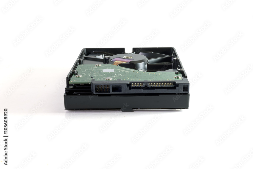 close up HDD - Hard Drive Disk isolated on white background