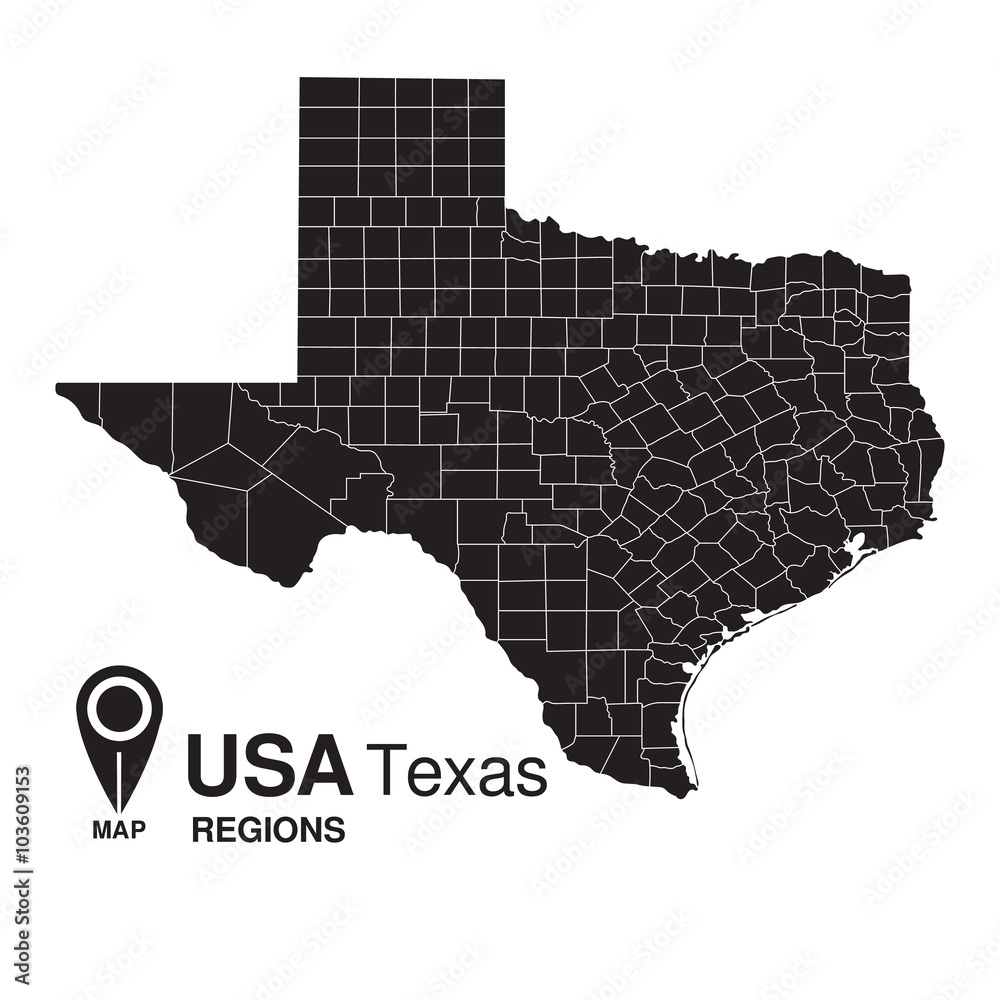 USA Texas regions map