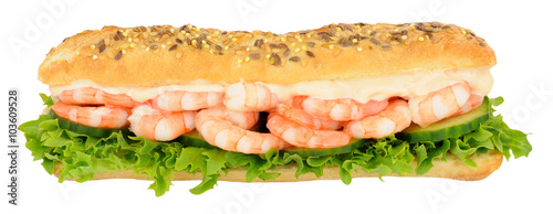 Prawn And Salad Sandwich Sub Roll