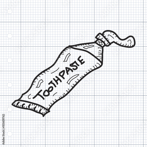 Simple doodle of a tube of toothpaste