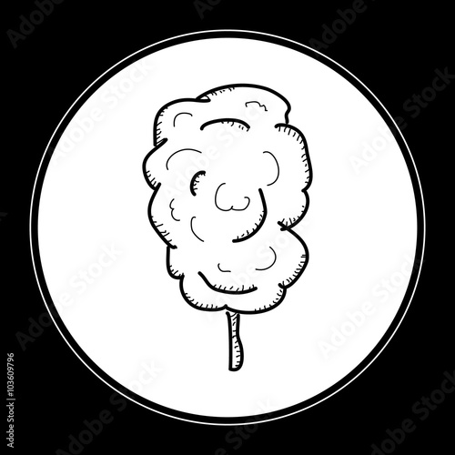 Simple doodle of a stick of candy floss