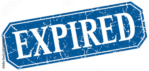 expired blue square vintage grunge isolated sign