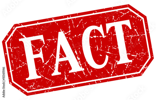 fact red square vintage grunge isolated sign