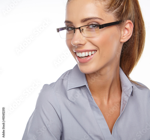 business woman in glasses