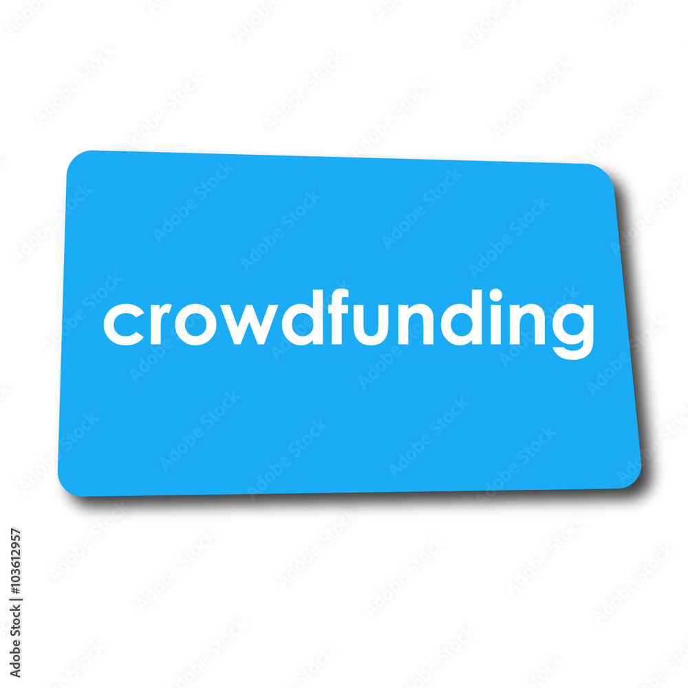 icono plano crowdfunding en rectangulo azul con sombra icono plano crowdfunding en rectangulo azul con sombra