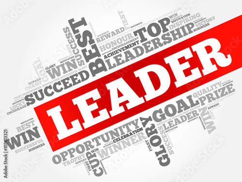 Leader word cloud, business concept