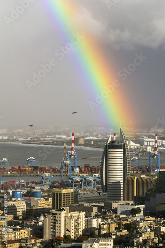 skyscraper and rainbow 