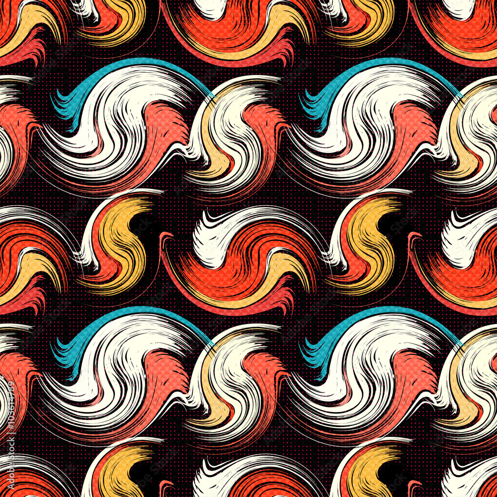 Obraz premium bright graffiti geometric seamless pattern grunge effect