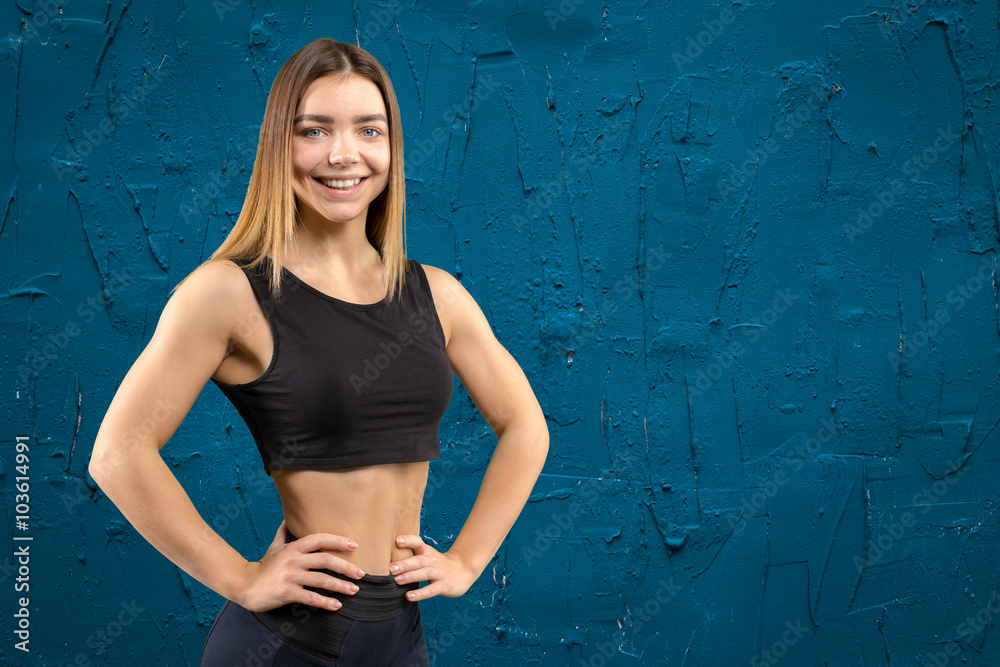 attractive fitness woman, trained female body attractive fitness woman, trained female body
