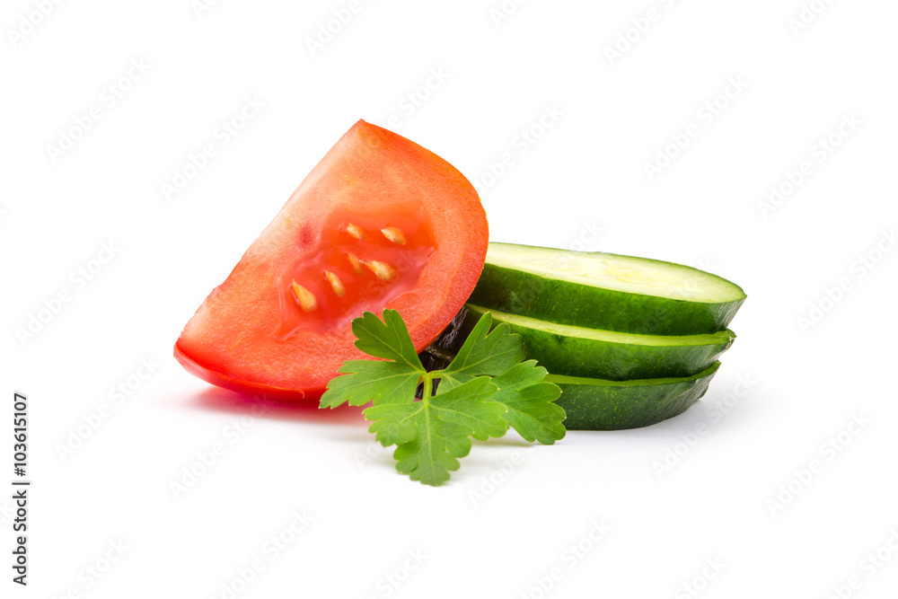 Fresh vegetables isolated on white