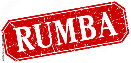 rumba red square vintage grunge isolated sign