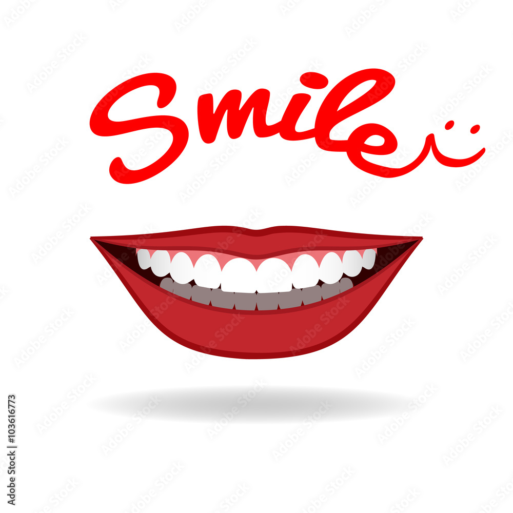 Smiling mouth with beautiful healthy teeth isolated Smiling mouth with beautiful healthy teeth isolated